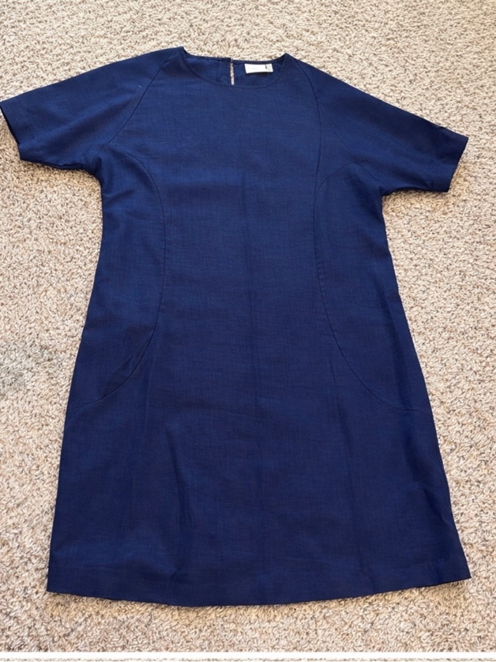 ELK French Linen Dress Navy Blue Size US 6 / AU 10 100% Linen